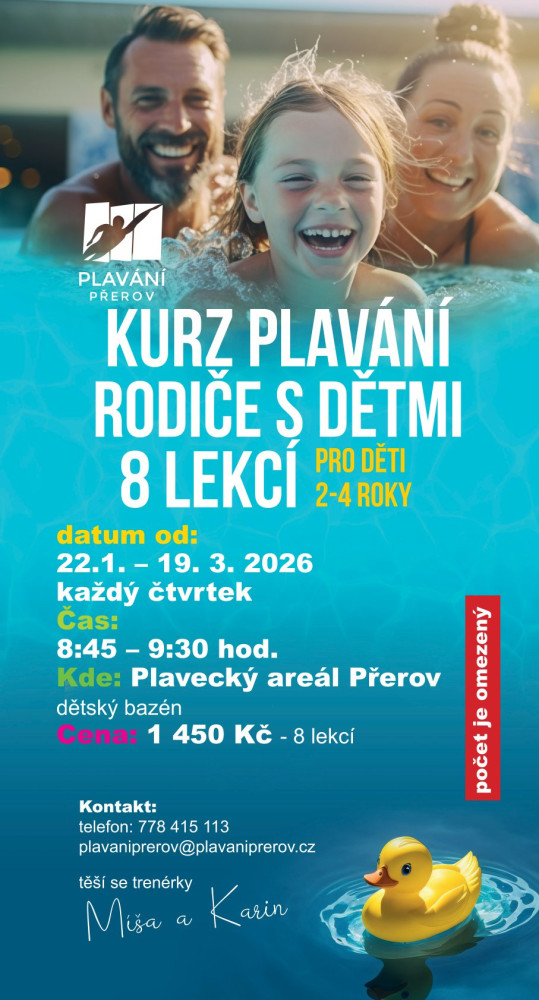 Plakát kurzu plavání rodičů s dětmi