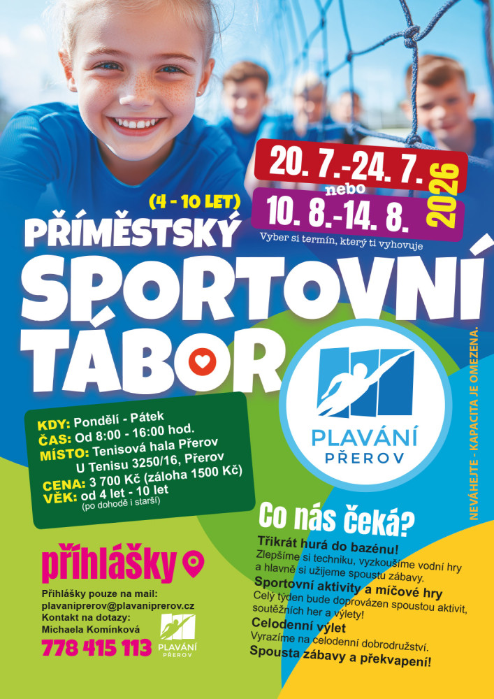 Plakát příměstského sportovního tábora